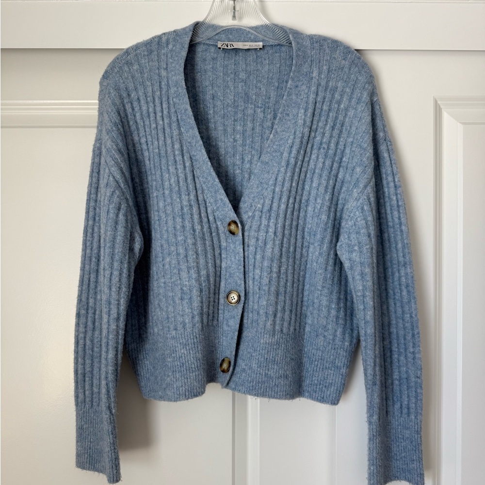 Blue Cardigan Sweater